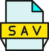 icono de formato de archivo sav vector