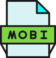 icono de formato de archivo mobi vector