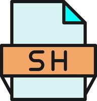 icono de formato de archivo sh vector