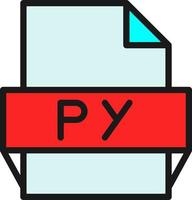 icono de formato de archivo py vector