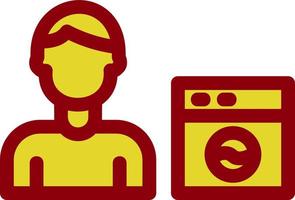 Man Doing Laundry Vector Icon Design