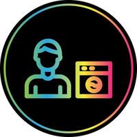 Man Doing Laundry Vector Icon Design