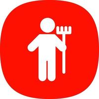 Man Holding Mop Vector Icon Design