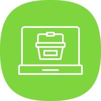 Online Shopping Basket Vector Icon Design