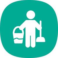 Cleaning Man Vector Icon Design