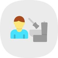 Man Cleaning Bathroom Vector Icon Design