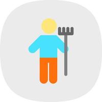 Man Holding Mop Vector Icon Design