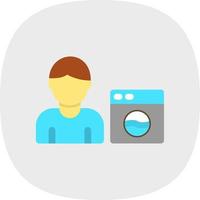 Man Doing Laundry Vector Icon Design