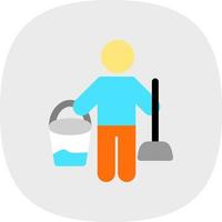 Cleaning Man Vector Icon Design