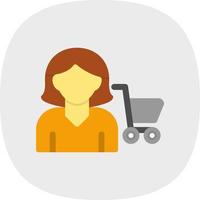 Woman Shopping Vector Icon Design