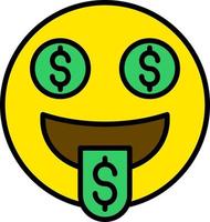 Money-Mouth Face Vector Icon Design