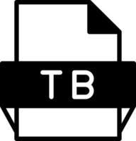 icono de formato de archivo tb vector