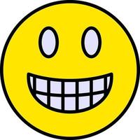 Grinning Face Vector Icon Design