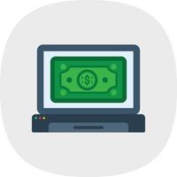 diseño de icono de vector de pago en efectivo en línea