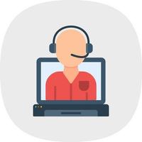 Online Call Center Vector Icon Design