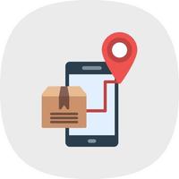 Mobile Shipment Tracking Vector Icon Design