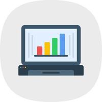 Online Bar Chart Vector Icon Design