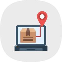 Online Shipment Tracking Vector Icon Design