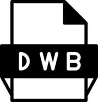 icono de formato de archivo dwb vector