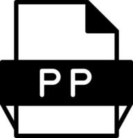 icono de formato de archivo pp vector