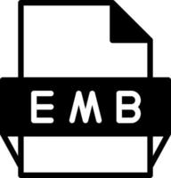 icono de formato de archivo emb vector