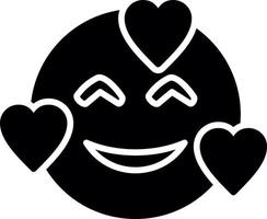 Smiling Face with Hearts Vector Icon Design