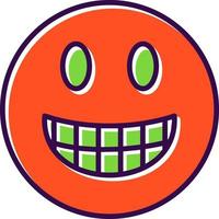 Grinning Face Vector Icon Design