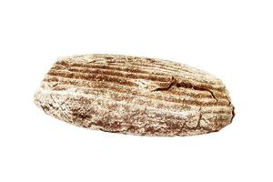 Black rye bread. Isolated on a white background. top view photo