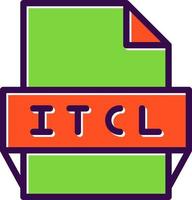 icono de formato de archivo itcl vector