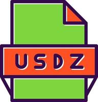 icono de formato de archivo usdz vector