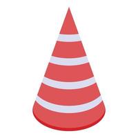 Office party head cone icon, isometric style vector