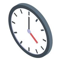 Office wall clock icon, isometric style vector