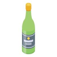 Office party bottle champagne icon, isometric style vector