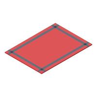 Red blanket icon, isometric style vector