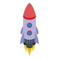 Startup product rocket icon, isometric style vector