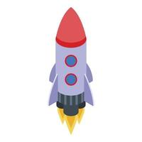 Startup product rocket icon, isometric style vector