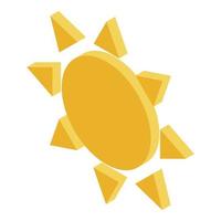 Summer sun icon, isometric style vector