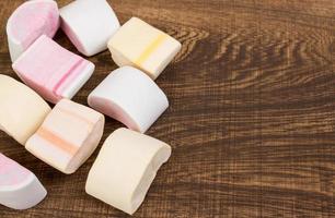 marshmallow on a wooden board photo