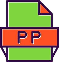 Pp File Format Icon vector