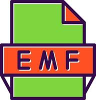 icono de formato de archivo emf vector