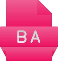 Ba File Format Icon vector