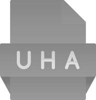 uha icono de formato de archivo vector