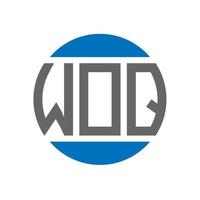 WOQ letter logo design on white background. WOQ creative initials circle logo concept. WOQ letter design. vector