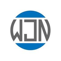 WJN letter logo design on white background. WJN creative initials circle logo concept. WJN letter design. vector