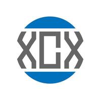 diseño del logotipo de la letra xcx sobre fondo blanco. concepto de logotipo de círculo de iniciales creativas xcx. diseño de letras xcx. vector