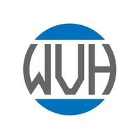 diseño de logotipo de letra wvh sobre fondo blanco. concepto de logotipo de círculo de iniciales creativas wvh. diseño de letras wvh. vector