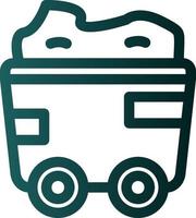 Mining Cart Glyph Icon vector