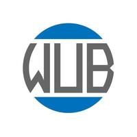 WUB letter logo design on white background. WUB creative initials circle logo concept. WUB letter design. vector