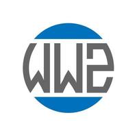 diseño de logotipo de letra wwz sobre fondo blanco. concepto de logotipo de círculo de iniciales creativas wwz. diseño de letras wwz. vector