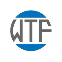 diseño de logotipo de letra wtf sobre fondo blanco. concepto de logotipo de círculo de iniciales creativas wtf. diseño de letra wtf. vector